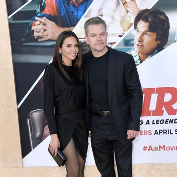 los angeles, california march 27 luciana barroso and matt damon arrive for amazon studios world premiere of air held at regency village theatre on march 27, 2023 in los angeles, california photo by albert l ortegagetty images