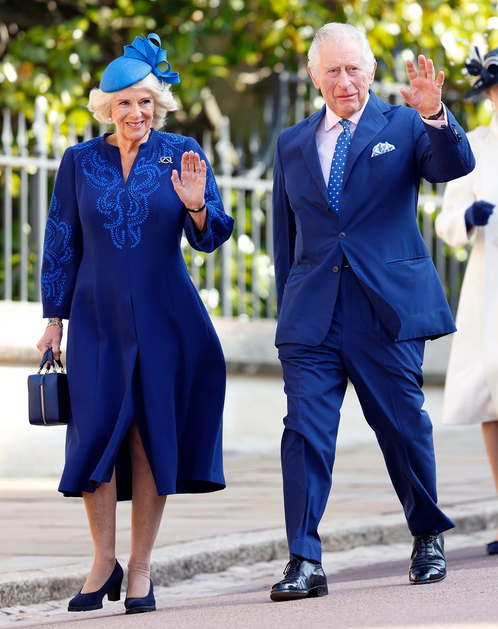 windsor, united kingdom april 09 embargoed for publication in uk newspapers until 24 hours after create date and time camilla, queen consort and king charles iii attend the traditional easter sunday mattins service at st george's chapel, windsor castle on april 9, 2023 in windsor, england photo by max mumbyindigogetty images
