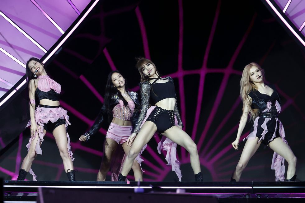 indio, california april 15 l r jisoo, jennie, lisa, and rosé of blackpink perform at the coachella stage during the 2023 coachella valley music and arts festival on april 15, 2023 in indio, california photo by frazer harrisongetty images for coachella