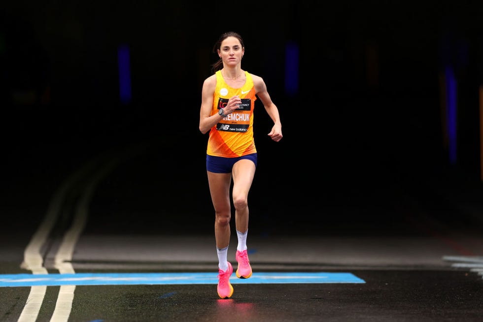 london, england april 23: sofiia yaremchuk of italy competes in the elite womans marathon during the 2023 tcs london marathon on april 23, 2023 in london, england. (photo by andrew redington/getty images)