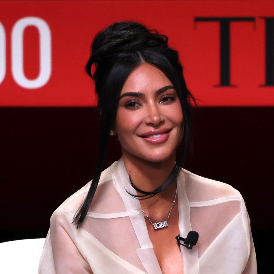Kim Kardashian Wears a See-Through Ivory Suit to Speak at Time100 Summit