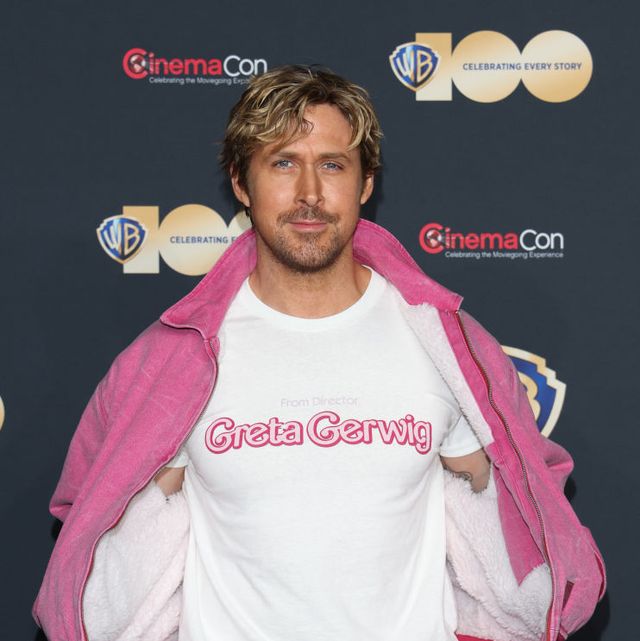 las vegas, nevada april 25 ryan gosling poses for photos as he promotes the upcoming film barbie during the warner bros pictures presentation at the colosseum at caesars palace during cinemacon, the official convention of the national association of theatre owners, on april 25, 2023, in las vegas, nevada photo by gabe ginsberggetty images