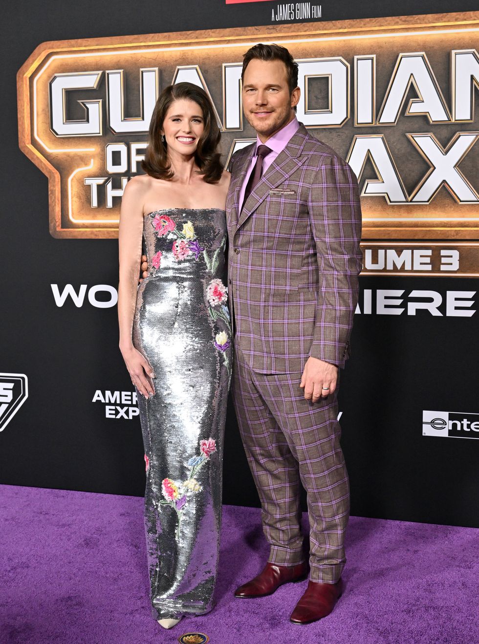 hollywood, california april 27 katherine schwarzenegger and chris pratt attend the world premiere of marvel studios guardians of the galaxy vol 3 on april 27, 2023 in hollywood, california photo by axellebauer griffinfilmmagic