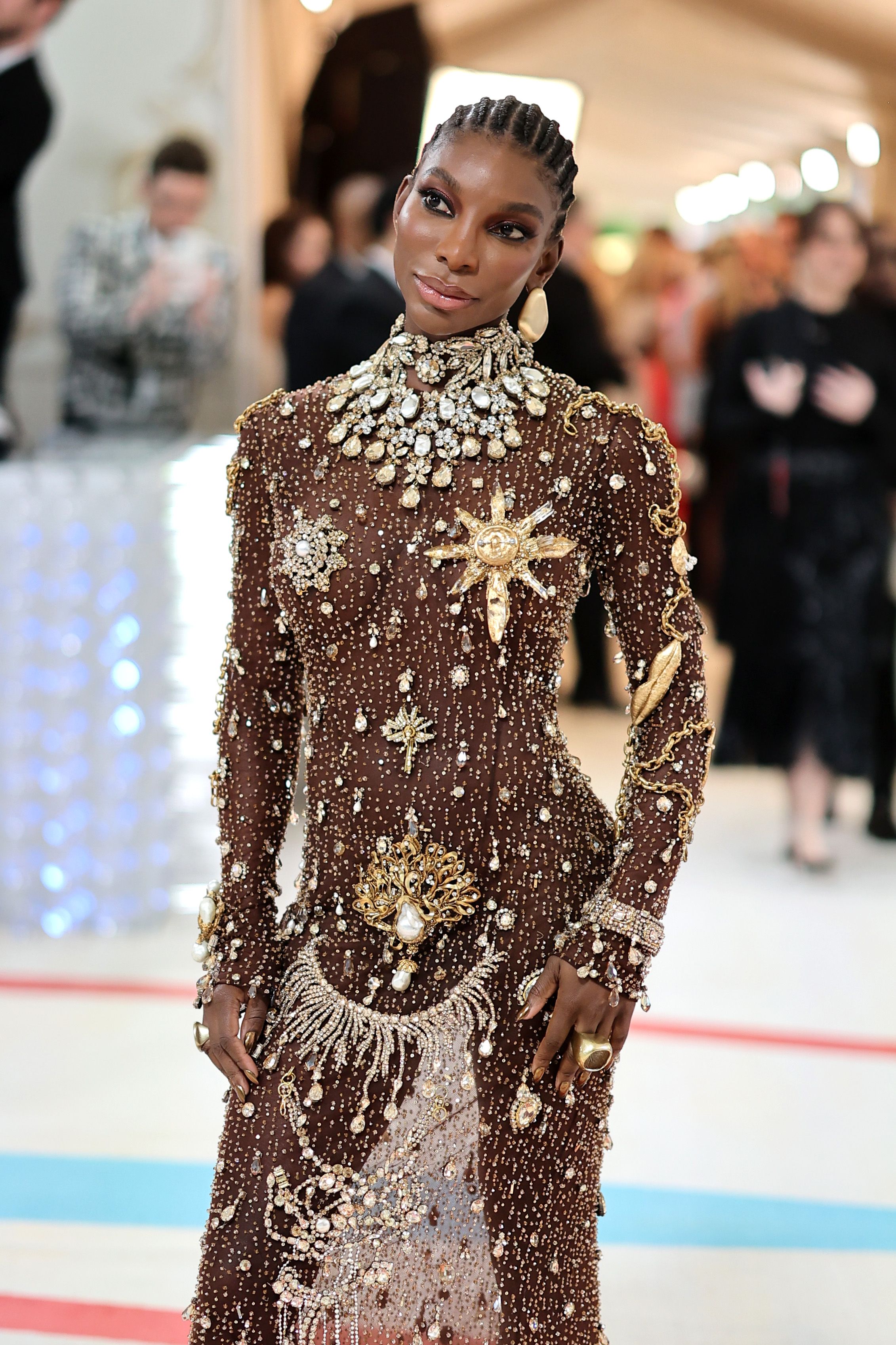 Michaela Coel Wore a JewelAdorned Golden Gown at the 2023 Met Gala