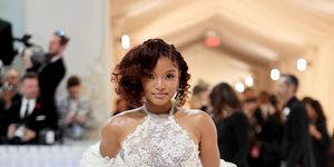 new york, new york may 01 halle bailey attends the 2023 met gala celebrating karl lagerfeld a line of beauty at the metropolitan museum of art on may 01, 2023 in new york city photo by mike coppolagetty images