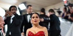 new york, new york may 01 salma hayek pinault attends the 2023 met gala celebrating karl lagerfeld a line of beauty at the metropolitan museum of art on may 01, 2023 in new york city photo by dimitrios kambourisgetty images for the met museumvogue