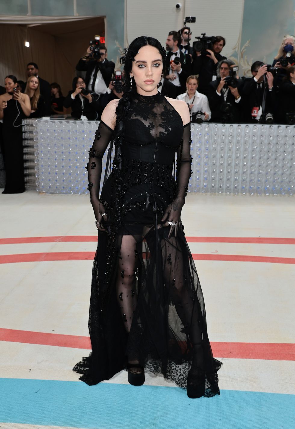 Billie Eilish Wore Sheer Black Lingerie Gown at the 2023 Met Gala