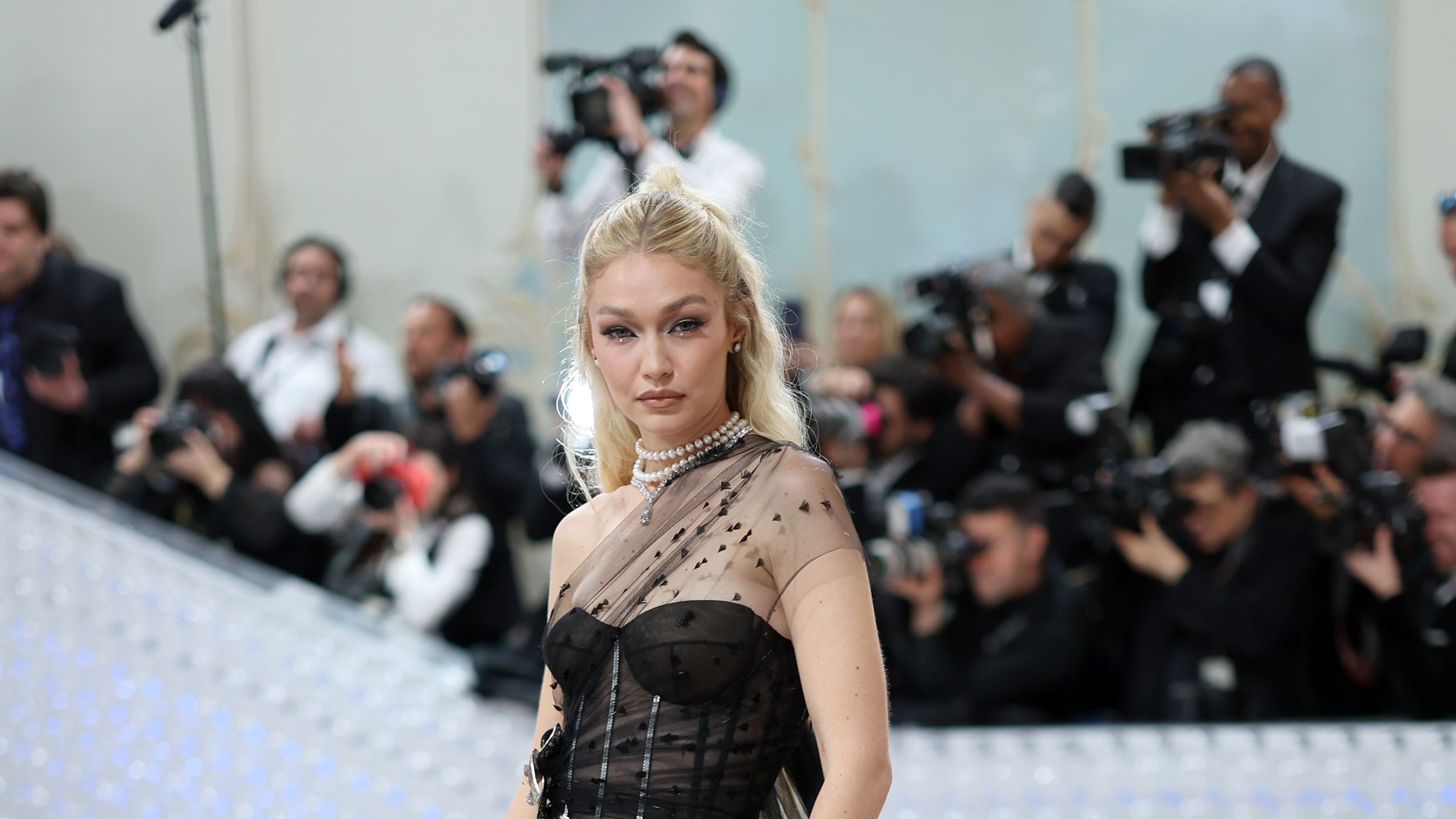 Gigi Hadid Wore A Goth Naked Dress To The 2023 Met Gala