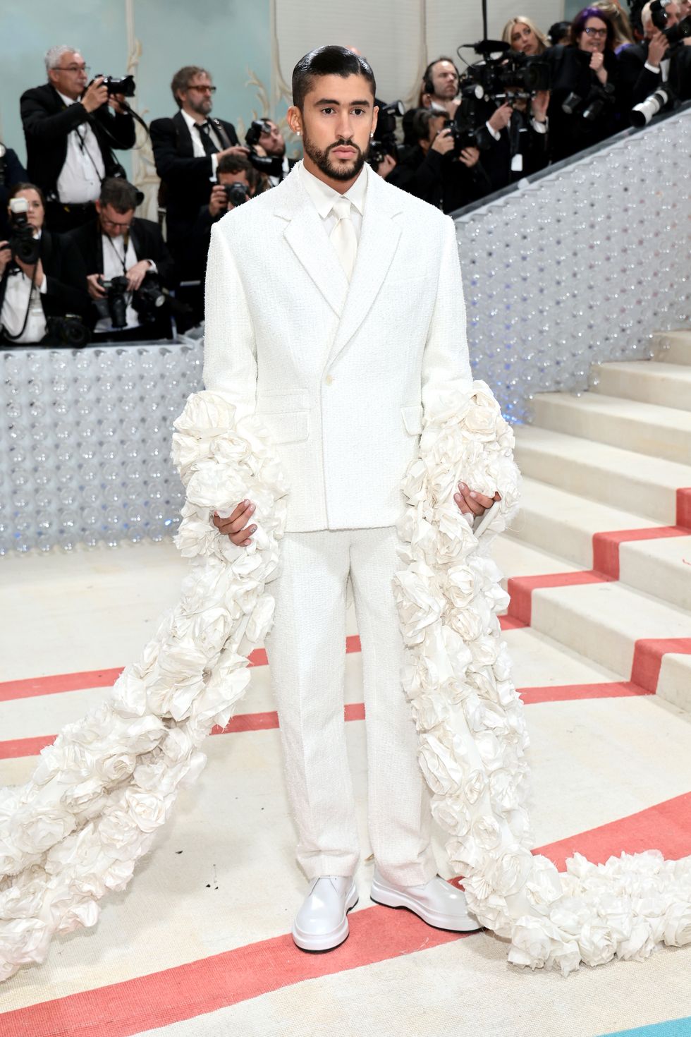 new york, new york may 01 bad bunny attends the 2023 met gala celebrating karl lagerfeld a line of beauty at the metropolitan museum of art on may 01, 2023 in new york city photo by jamie mccarthygetty images