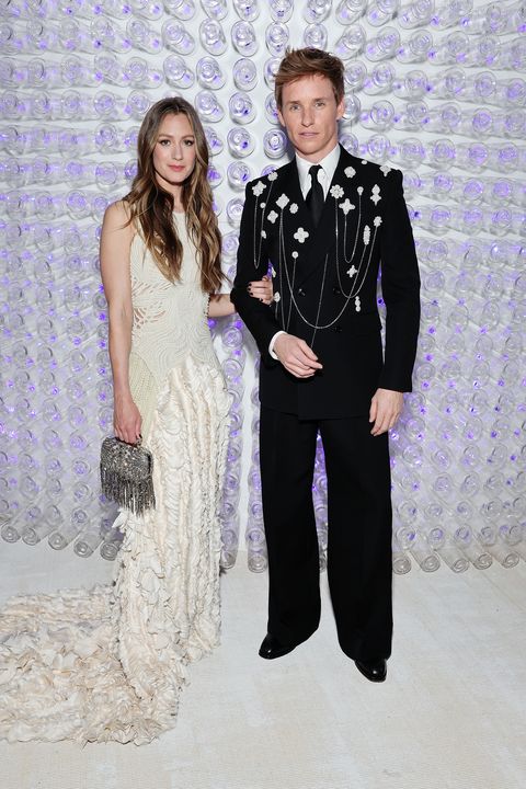 new york, new york may 01 l r hannah bagshawe and eddie redmayne attend the 2023 met gala celebrating karl lagerfeld a line of beauty at the metropolitan museum of art on may 01, 2023 in new york city photo by cindy ordmg23getty images for the met museumvogue