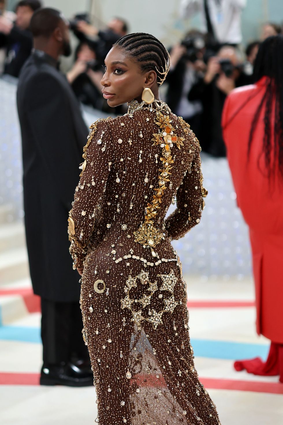 Michaela Coel Wows In Custom Beaded Schiaparelli Couture Gown At The