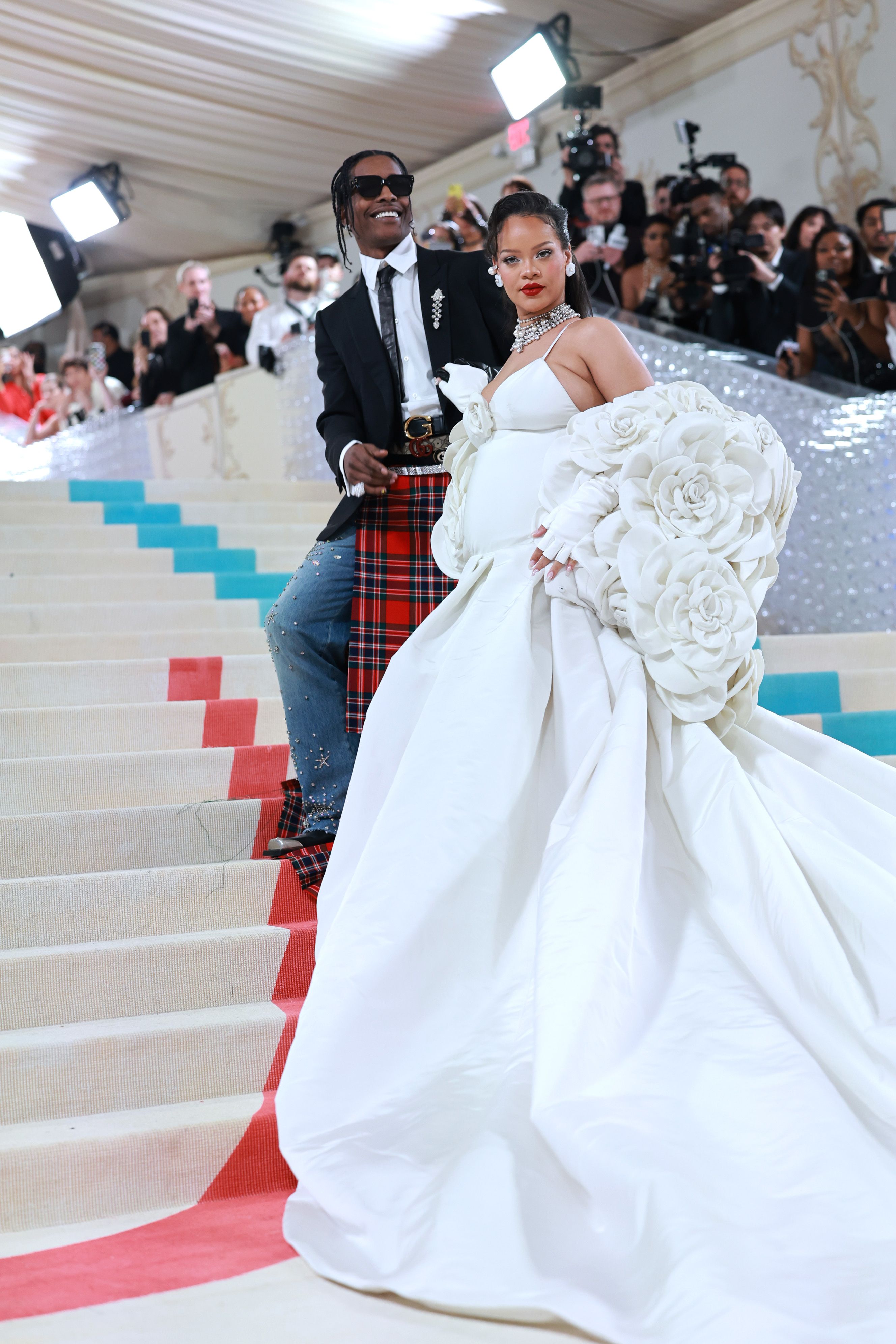 Rihanna Arrives Very Fashionably Late to Met Gala 2023