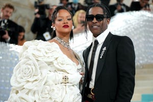 new york, new york may 01 l r rihanna and a$ap rocky attend the 2023 met gala celebrating karl lagerfeld a line of beauty at metropolitan museum of art on may 01, 2023 in new york city photo by jeff kravitzfilmmagic