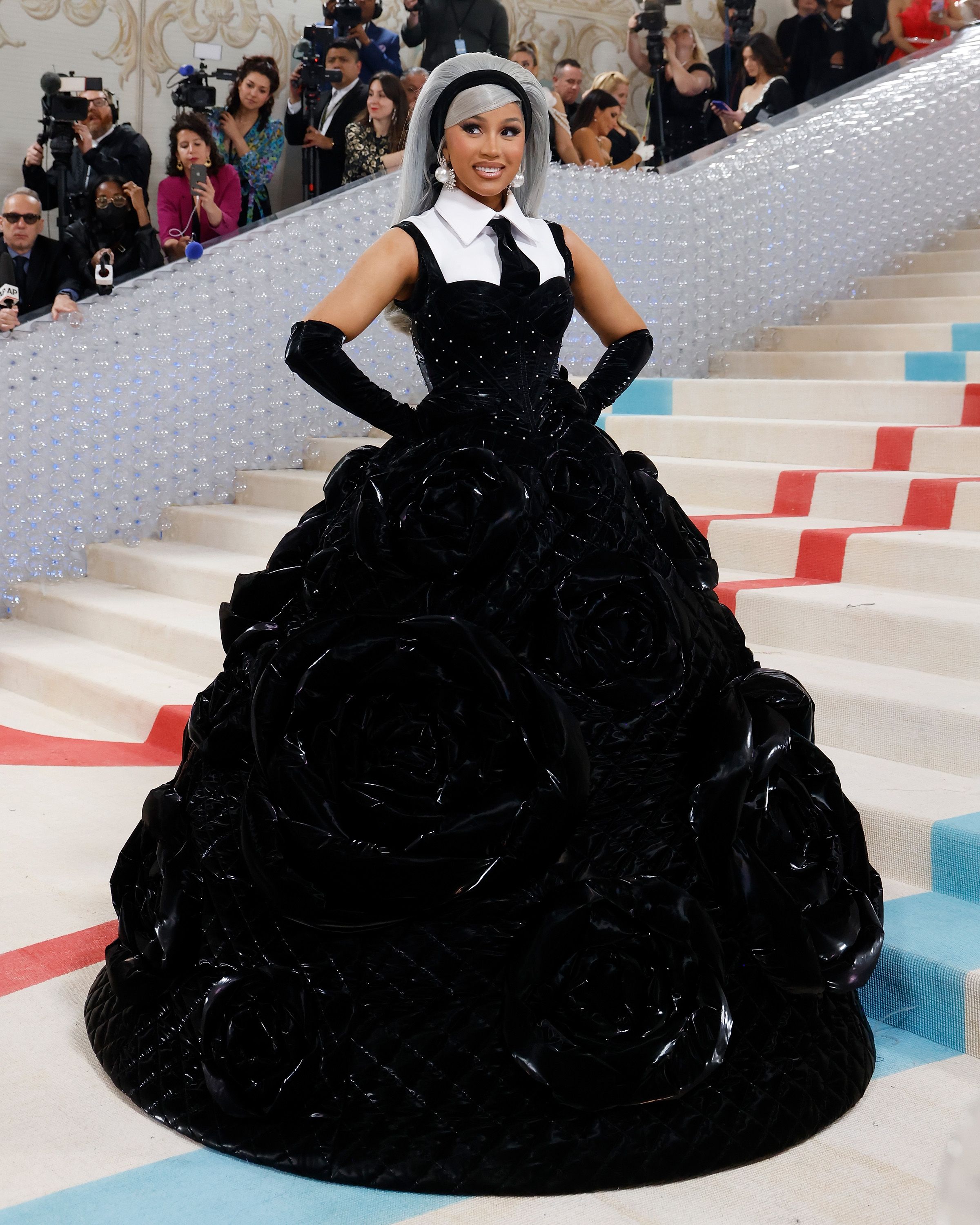 Cardi B Wears Voluminous Black Windowsen Gown at the 2024 Met Gala