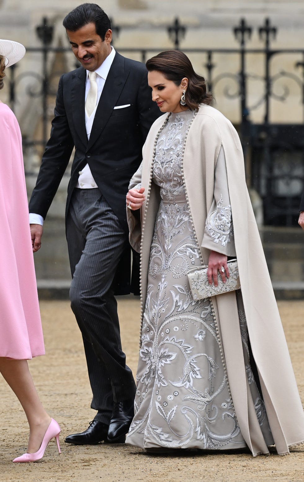 london, england may 06 tamim bin hamad al thani and jawaher bint hamad bin suhaim al thani attend the coronation of king charles iii and queen camilla on may 06, 2023 in london, england the coronation of charles iii and his wife, camilla, as king and queen of the united kingdom of great britain and northern ireland, and the other commonwealth realms takes place at westminster abbey today charles acceded to the throne on 8 september 2022, upon the death of his mother, elizabeth ii photo by jeff spicergetty images