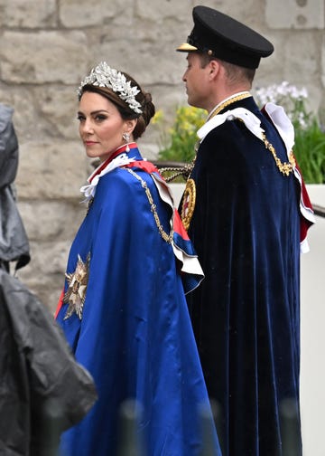 london, england may 06 catherine, princess of wales and prince william, prince of wales during the coronation of king charles iii and queen camilla on may 06, 2023 in london, england the coronation of charles iii and his wife, camilla, as king and queen of the united kingdom of great britain and northern ireland, and the other commonwealth realms takes place at westminster abbey today charles acceded to the throne on 8 september 2022, upon the death of his mother, elizabeth ii photo by jeff spicergetty images