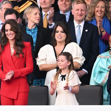 windsor, england may 07 l r catherine, princess of wales, princess eugenie, princess charlotte of wales and prince george of wales during the coronation concert on may 07, 2023 in windsor, england the windsor castle concert is part of the celebrations of the coronation of charles iii and his wife, camilla, as king and queen of the united kingdom of great britain and northern ireland, and the other commonwealth realms that took place at westminster abbey yesterday high profile performers will entertain members of the royal family and 20,000 guests including 10,000 members of the public photo by leon nealgetty images