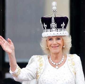 london, united kingdom may 06 embargoed for publication in uk newspapers until 24 hours after create date and time queen camilla watches an raf flypast from the balcony of buckingham palace following her and king charles iiis coronation at westminster abbey on may 6, 2023 in london, england the coronation of charles iii and his wife, camilla, as king and queen of the united kingdom of great britain and northern ireland, and the other commonwealth realms takes place at westminster abbey today charles acceded to the throne on 8 september 2022, upon the death of his mother, elizabeth ii photo by max mumbyindigogetty images