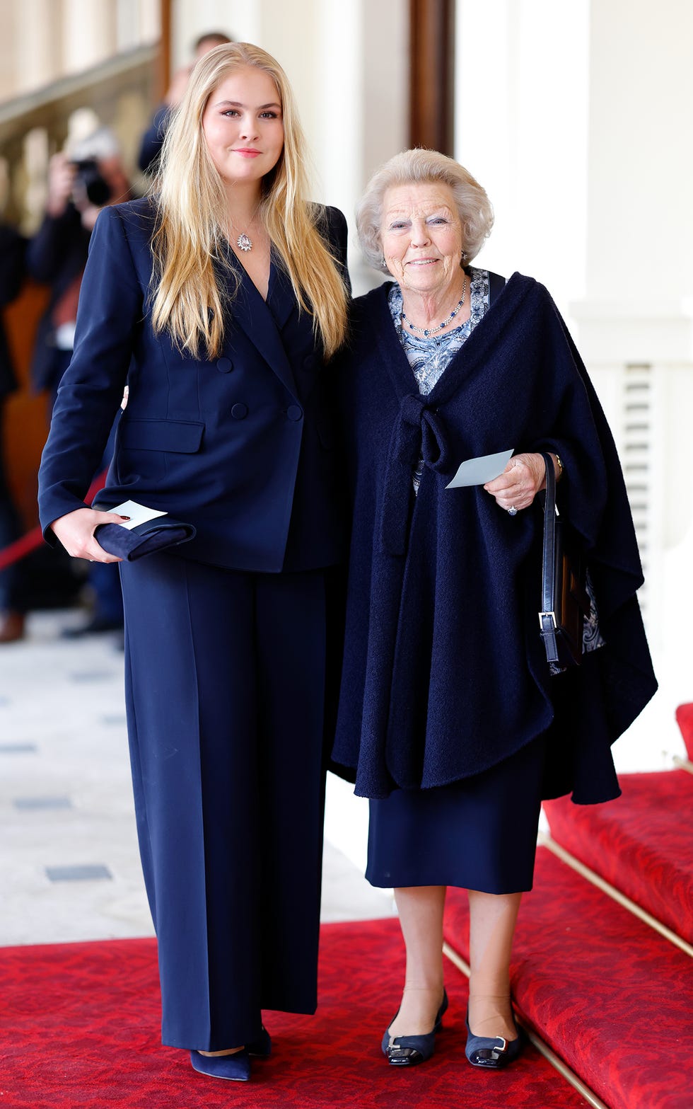 london, united kingdom may 05 embargoed for publication in uk newspapers until 24 hours after create date and time crown princess catharina amalia, princess of orange and princess beatrix of the netherlands attend a reception at buckingham palace for overseas guests ahead of the coronation of king charles iii and queen camilla on may 5, 2023 in london, england photo by max mumbyindigogetty images