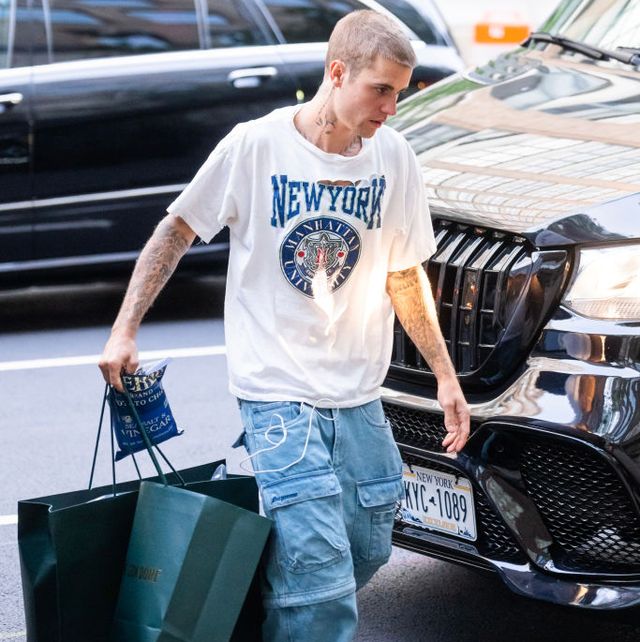new york, new york may 09 justin bieber is seen in tribeca on may 09, 2023 in new york city photo by gothamgc images