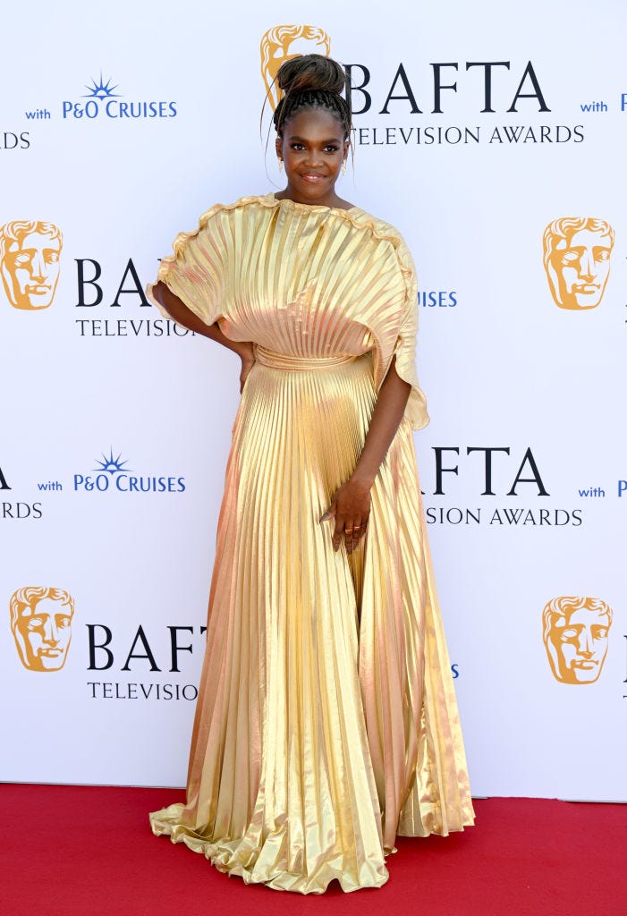 oti mabuse gold dress baftas