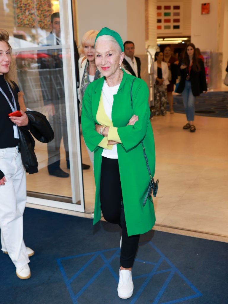 cannes, france may 15 helen mirren is seen at the martinez hotel ahead of the 76th cannes film festival on may 15, 2023 in cannes, france photo by arnold jerockigc images