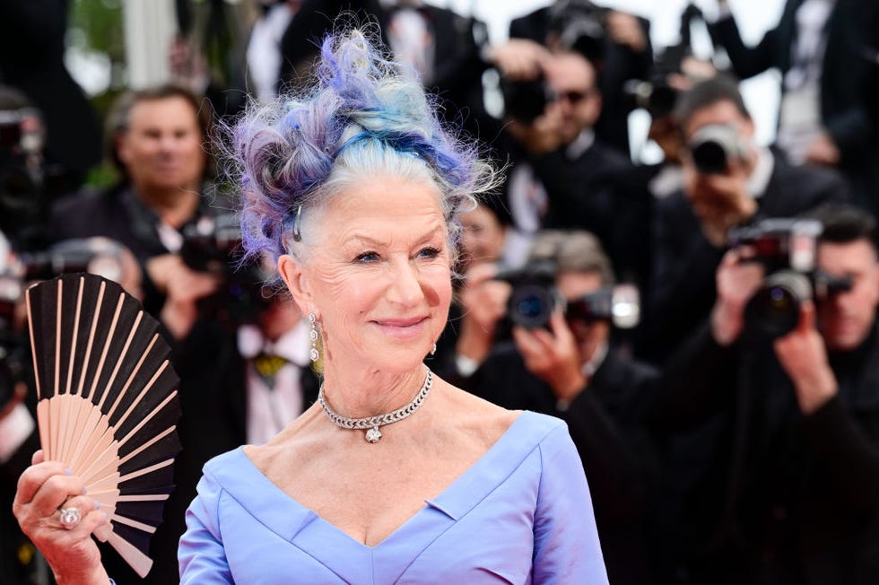 helen mirren blue purple hair