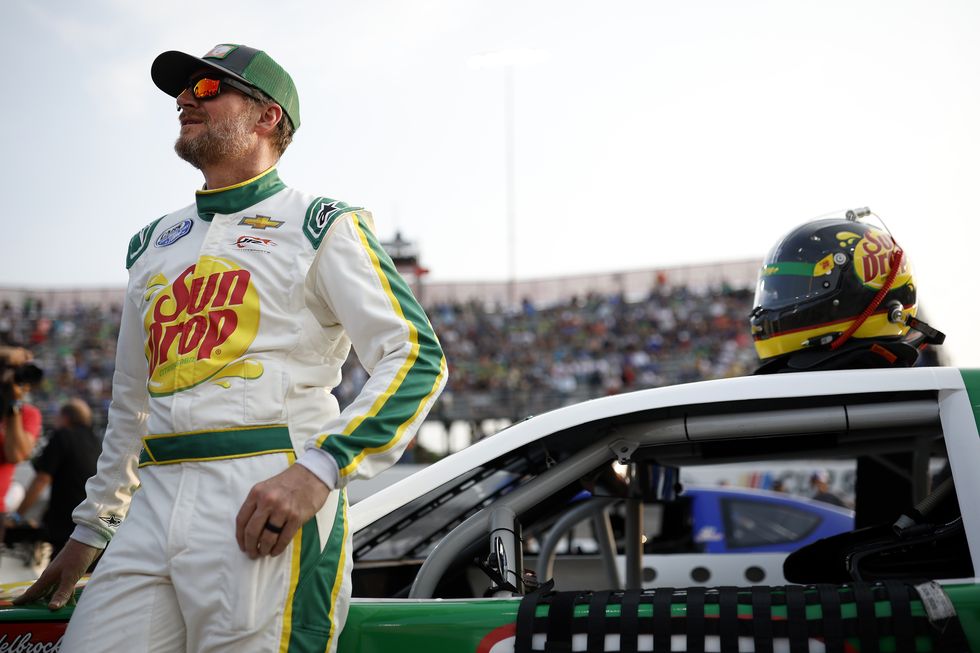 north wilkesboro, north carolina may 17 dale earnhardt jr, driver of the 3 sun drop chevrolet, stands on the grid prior to the cars late model stock car tour window world 125 at north wilkesboro speedway on may 17, 2023 in north wilkesboro, north carolina photo by jared c tiltongetty images