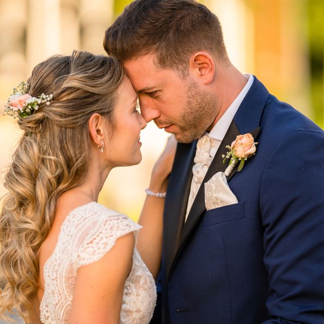 side view portrait of beautiful wedding couple bride and groom woman and man nose to nose looking each other deep in the eyes full of love