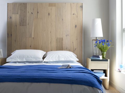 Bedroom, Bed, Furniture, Bed sheet, Room, Bed frame, Wall, Property, Blue, Interior design, 