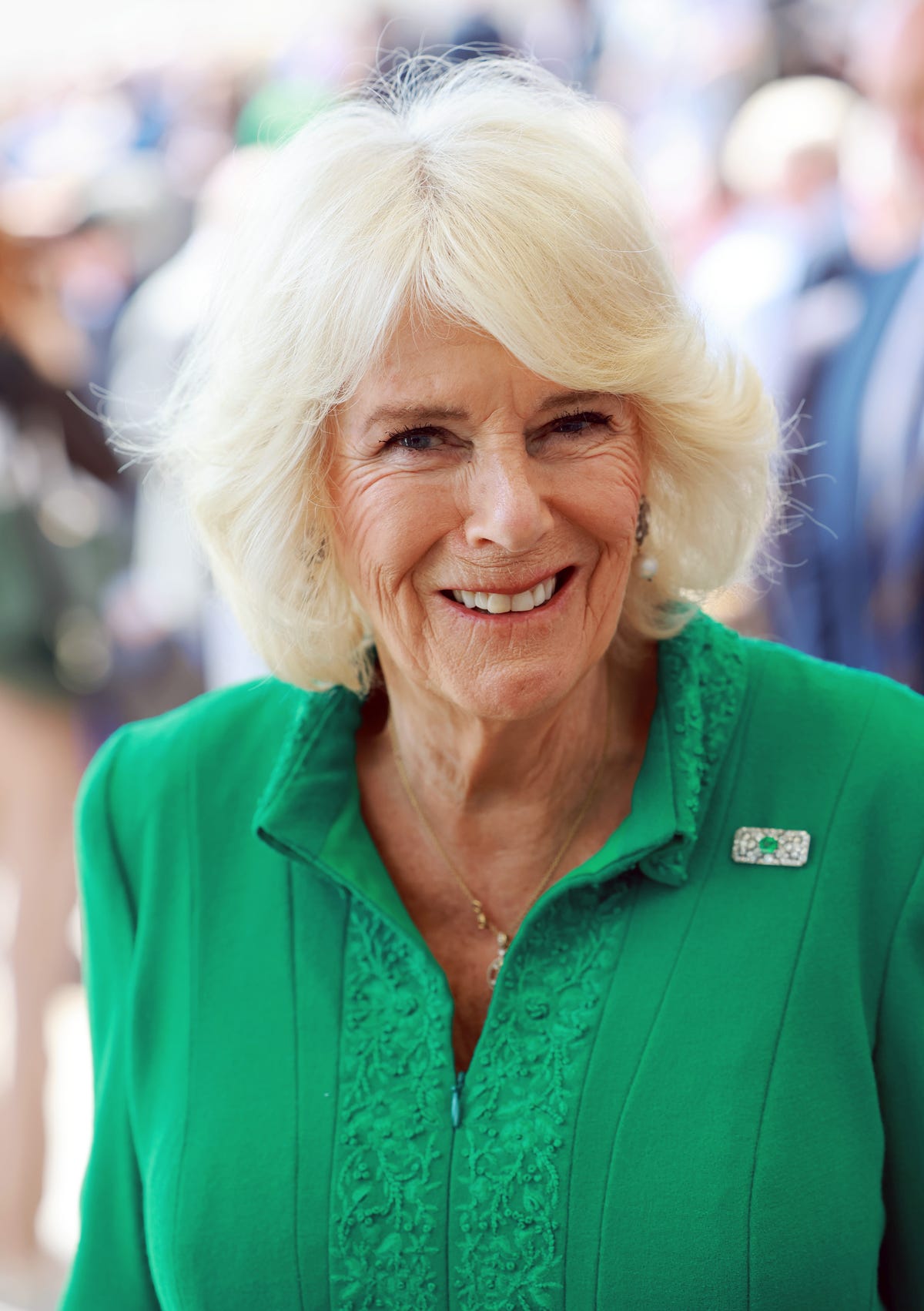 armagh, northern ireland may 25 queen camilla samples local produce during a celebration of culture at market theatre square on may 25, 2023 in armagh, northern ireland king charles iii and queen camilla are visiting northern ireland for the first time since their coronation photo by chris jacksongetty images