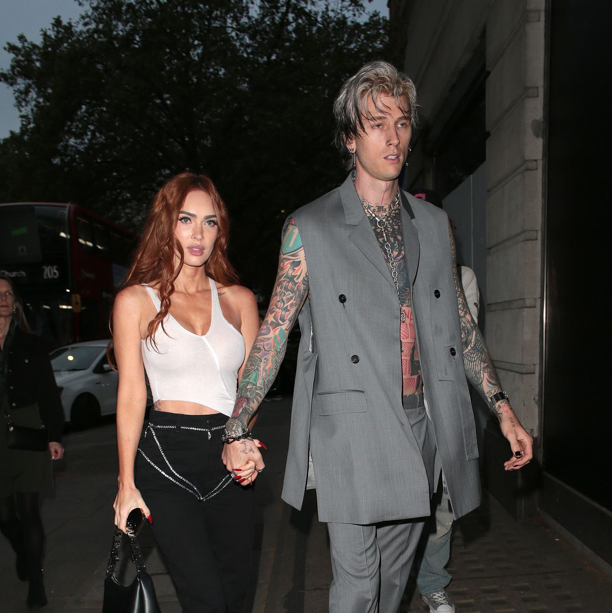 Megan Fox Stuns In Black Blazer With Chain Top On Date Night With MGK –  Hollywood Life