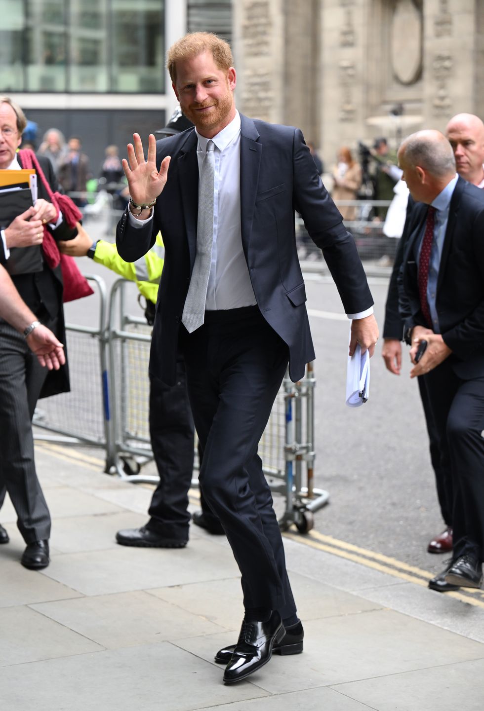 london, england june 07 prince harry, duke of sussex, arrives to give evidence at the mirror group phone hacking trial at the rolls building at high court on june 07, 2023 in london, england prince harry is one of several claimants in a lawsuit against mirror group newspapers related to allegations of unlawful information gathering in previous decades photo by karwai tangwireimage