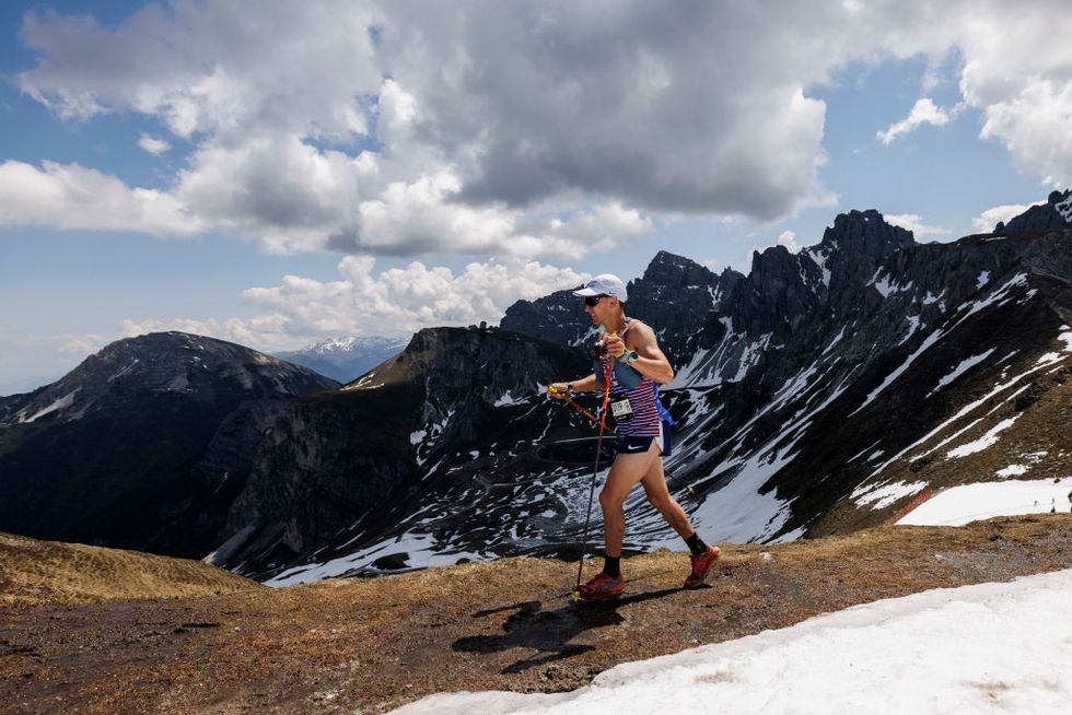 innsbruck, austria june 09 harry jones of great britain competes in the trail long competition during the 2023 world mountain and trail running championships on june 09, 2023 in innsbruck, austria photo by jan hetfleischgetty images