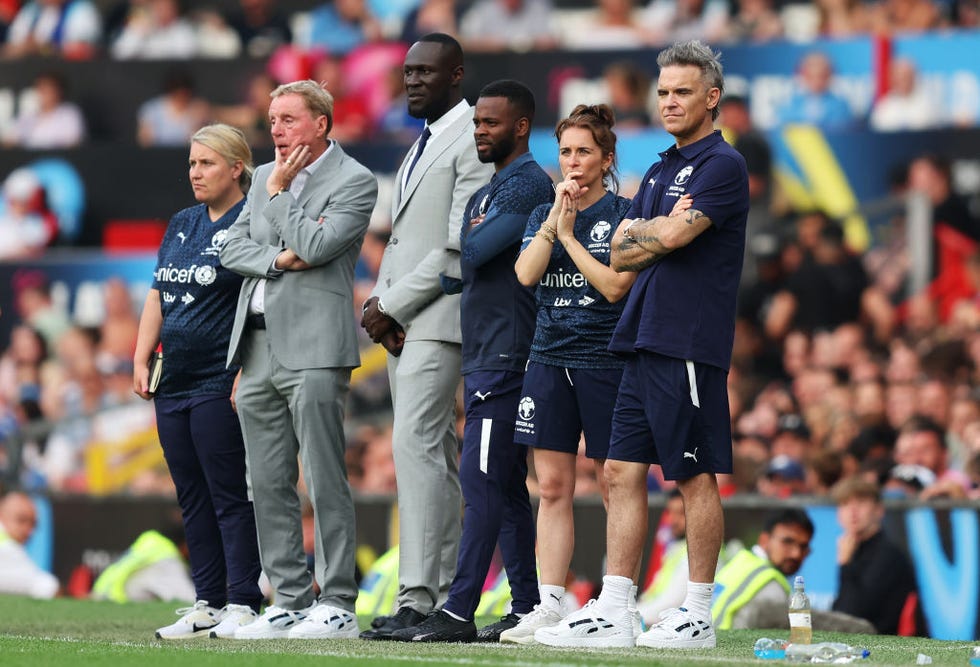 soccer aid 2023 management team with vicky mcclure
