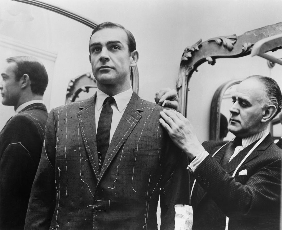tailor anthony sinclair fitting scottish actor sean connery for one of the suits he will wear in the film from russia with love, mayfair, london, 1963 photo by united artistsarchive photosgetty images