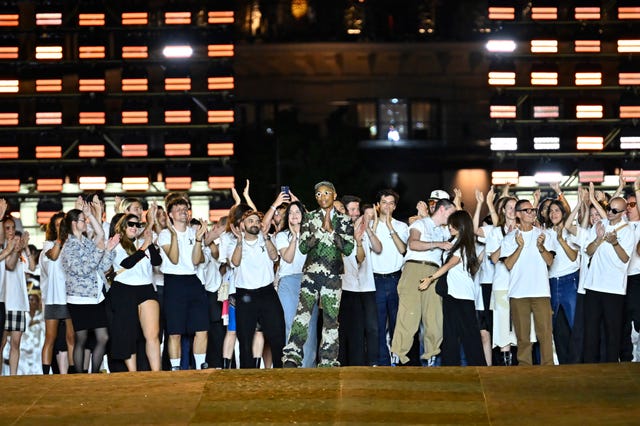 Pharrell Delivers a Pop Culture Moment at Louis Vuitton