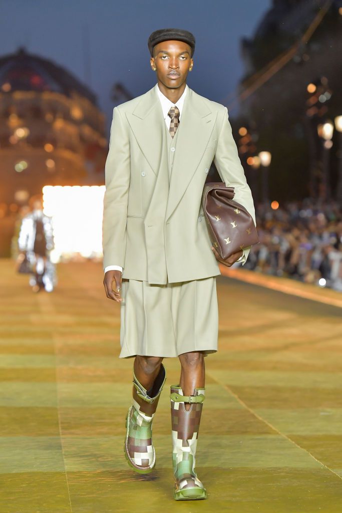 paris, france june 20 editorial use only for non editorial use please seek approval from fashion house a model walks the runway during the louis vuitton menswear springsummer 2024 show as part of paris fashion week on june 20, 2023 in paris, france photo by dominique charriauwireimage