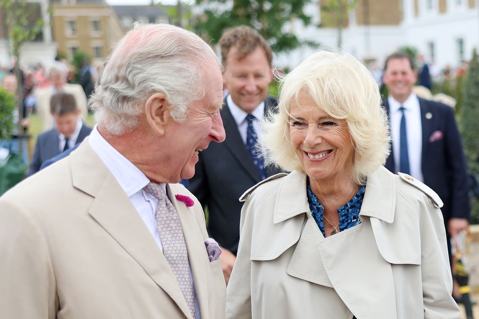 Queen Camilla looks chic in a blue co-ord at the Animal Ball