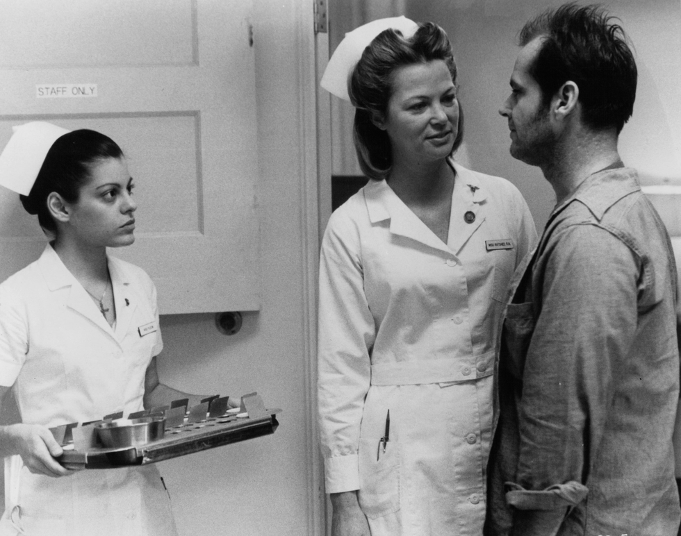 louise fletcher and jack nicholson in one flew over the cuckoo's nest