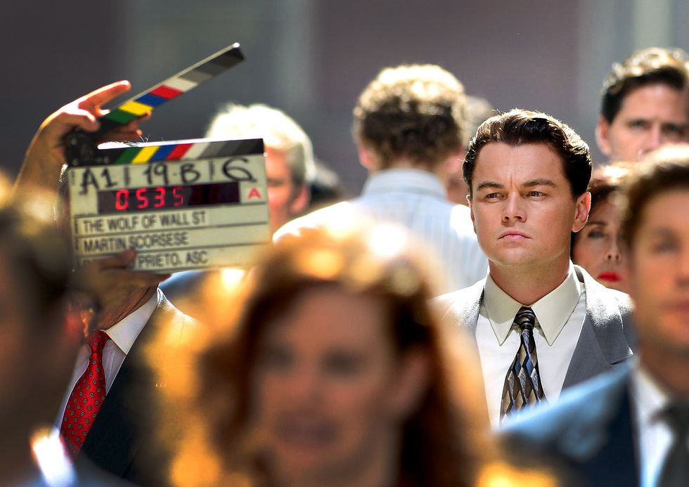 Leonardo DiCaprio filming on location for "The Wolf Of Wall Street" on August 25, 2012, in New York City