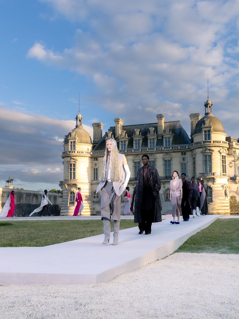 ambiance at the valentino fall 2023 couture collection runway show at the chateau de chantilly on july 5, 2023 in paris, france photo by francois goizewwd via getty images