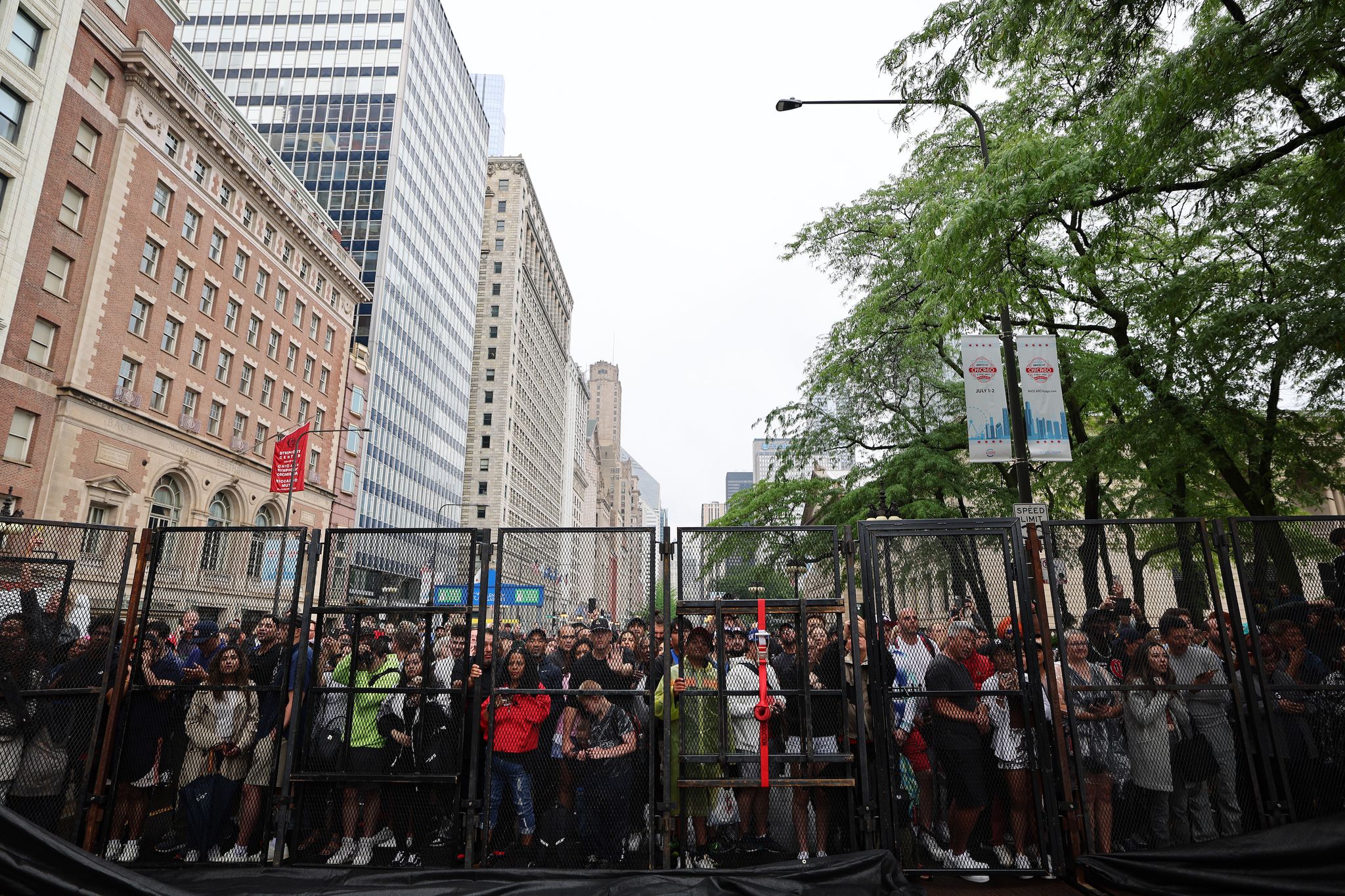 chicago, illinois july 02 chicago onlookers watch the nascar cup series grant park 220 at the chicago street course on july 02, 2023 in chicago, illinois photo by michael reavesgetty images