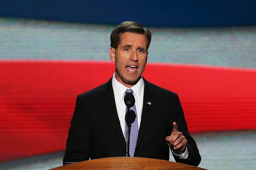 charlotte, nc   september 06  attorney general of delaware beau biden speaks on stage during the final day of the democratic national convention at time warner cable arena on september 6, 2012 in charlotte, north carolina the dnc, which concludes today, nominated us president barack obama as the democratic presidential candidate  photo by alex wonggetty images