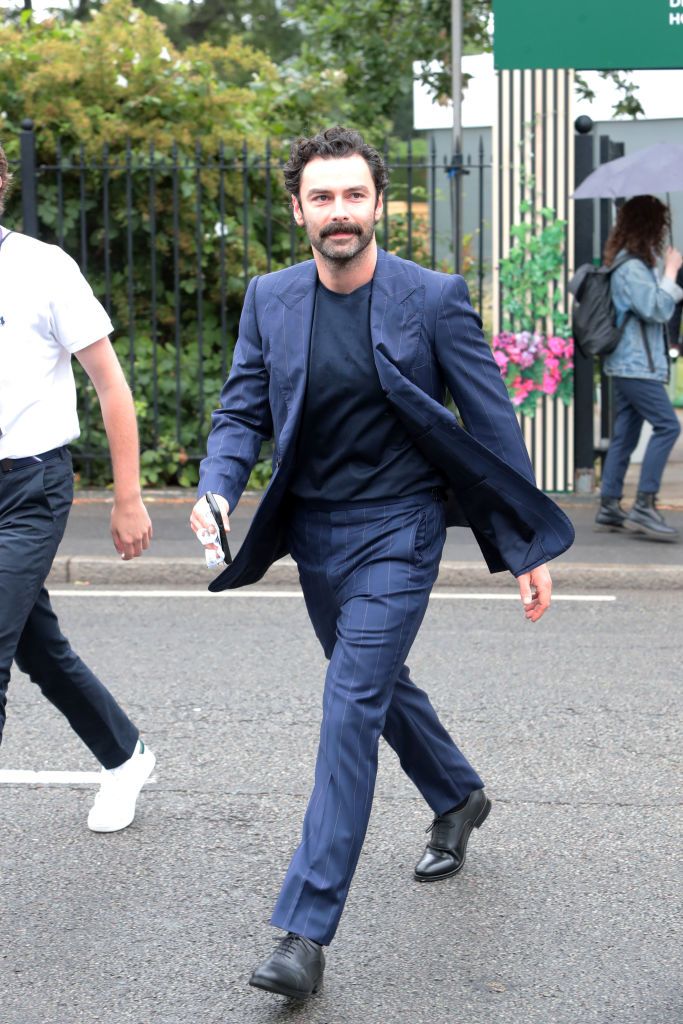 london, england july 04 aidan turner attends day two of the wimbledon tennis championships at all england lawn tennis and croquet club at all england lawn tennis and croquet club on july 04, 2023 in london, england photo by justin e palmergc images
