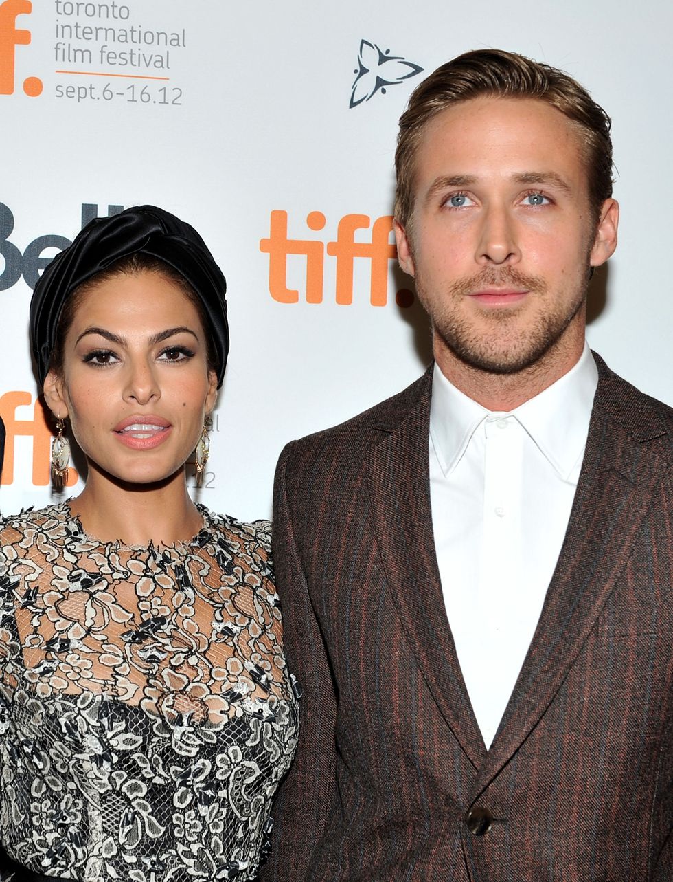 toronto, on september 07 actors eva mendes and ryan gosling attend the place beyond the pines premiere during the 2012 toronto international film festival at princess of wales theatre on september 7, 2012 in toronto, canada photo by sonia recchiagetty images