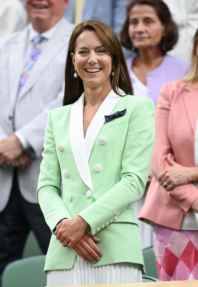 london, england july 04 catherine, princess of wales court side on day two of the wimbledon tennis championships at all england lawn tennis and croquet club on july 04, 2023 in london, england photo by karwai tangwireimage