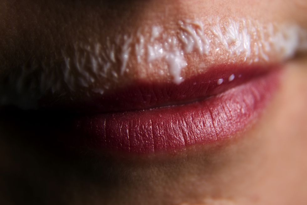 Lip, Face, Red, Skin, Cheek, Close-up, Lipstick, Mouth, Pink, Chin, 