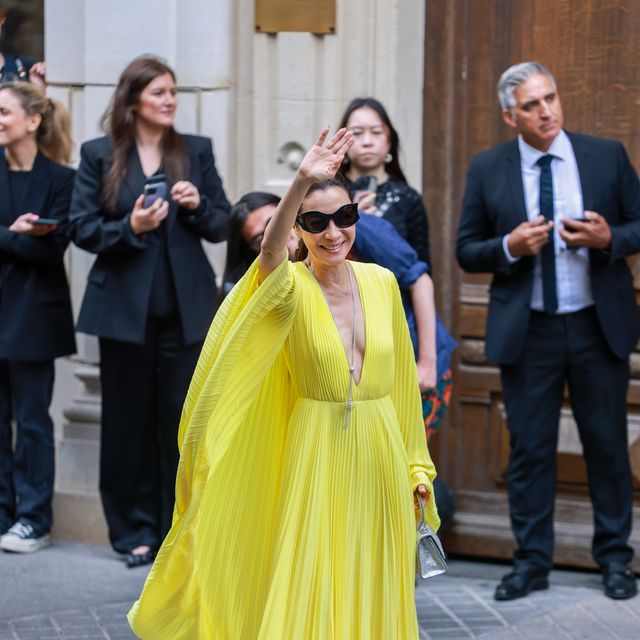 michelle yeoh yellow dress paris fashion week
