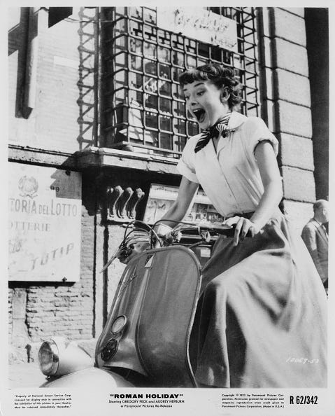 audrey hepburn beauty secrets belgian born actress audrey hepburn 1929 1993 riding a motor scooter through rome in a publicity still for roman holiday, directed by william wyler, 1953 photo by paramount picturesarchive photosgetty images
